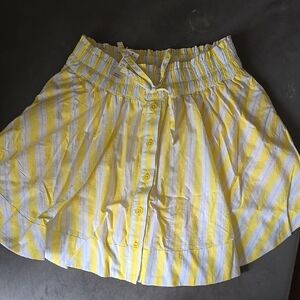 Yellow and White Striped Skirt